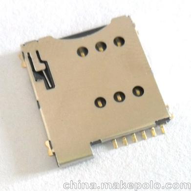 批發供應nanosim卡座自彈式61p7p帶檢測開關腳